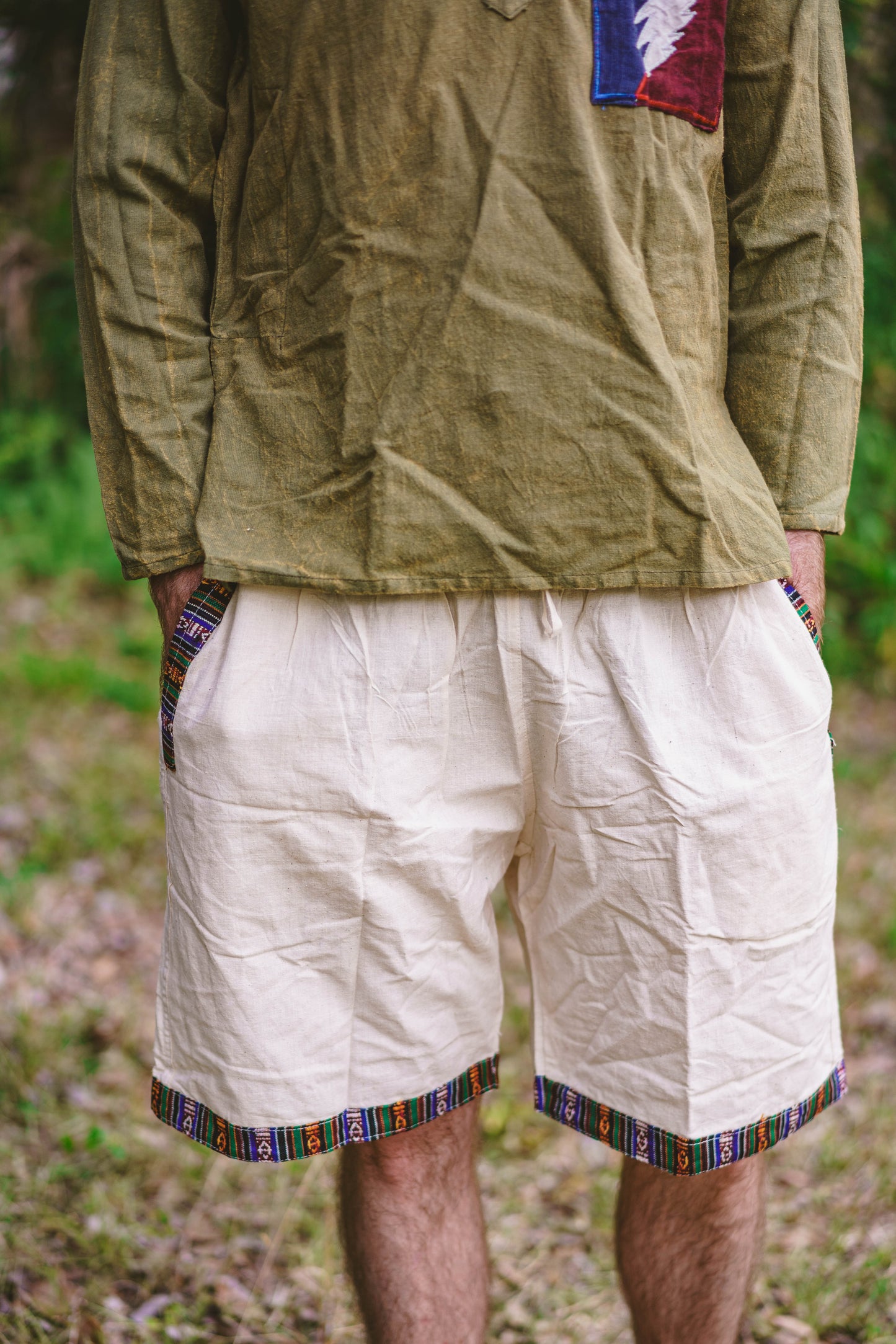 Tan Hemp Drawstring Shorts