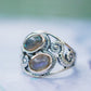 Sterling Silver Labradorite Twist Swirl Rings