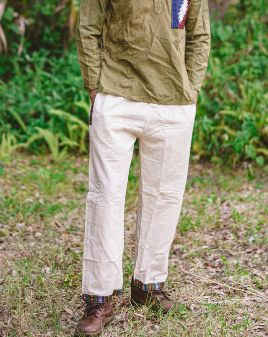 Tan Hemp Drawstring Pants