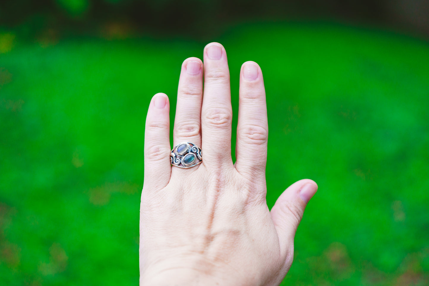 Sterling Silver Labradorite & Moonstone Twist Swirl Rings