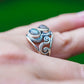 Sterling Silver Labradorite Twist Swirl Rings