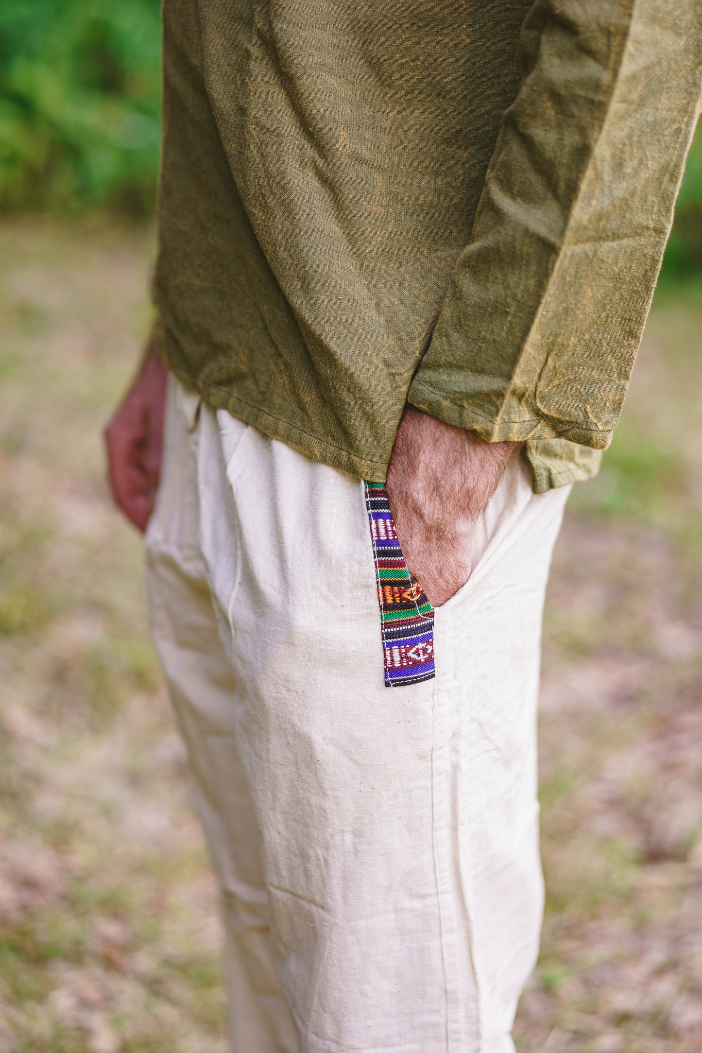 Tan Hemp Drawstring Pants