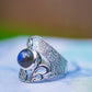 Sterling Silver Labradorite Shield Ring