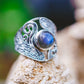 Sterling Silver Labradorite Shield Ring