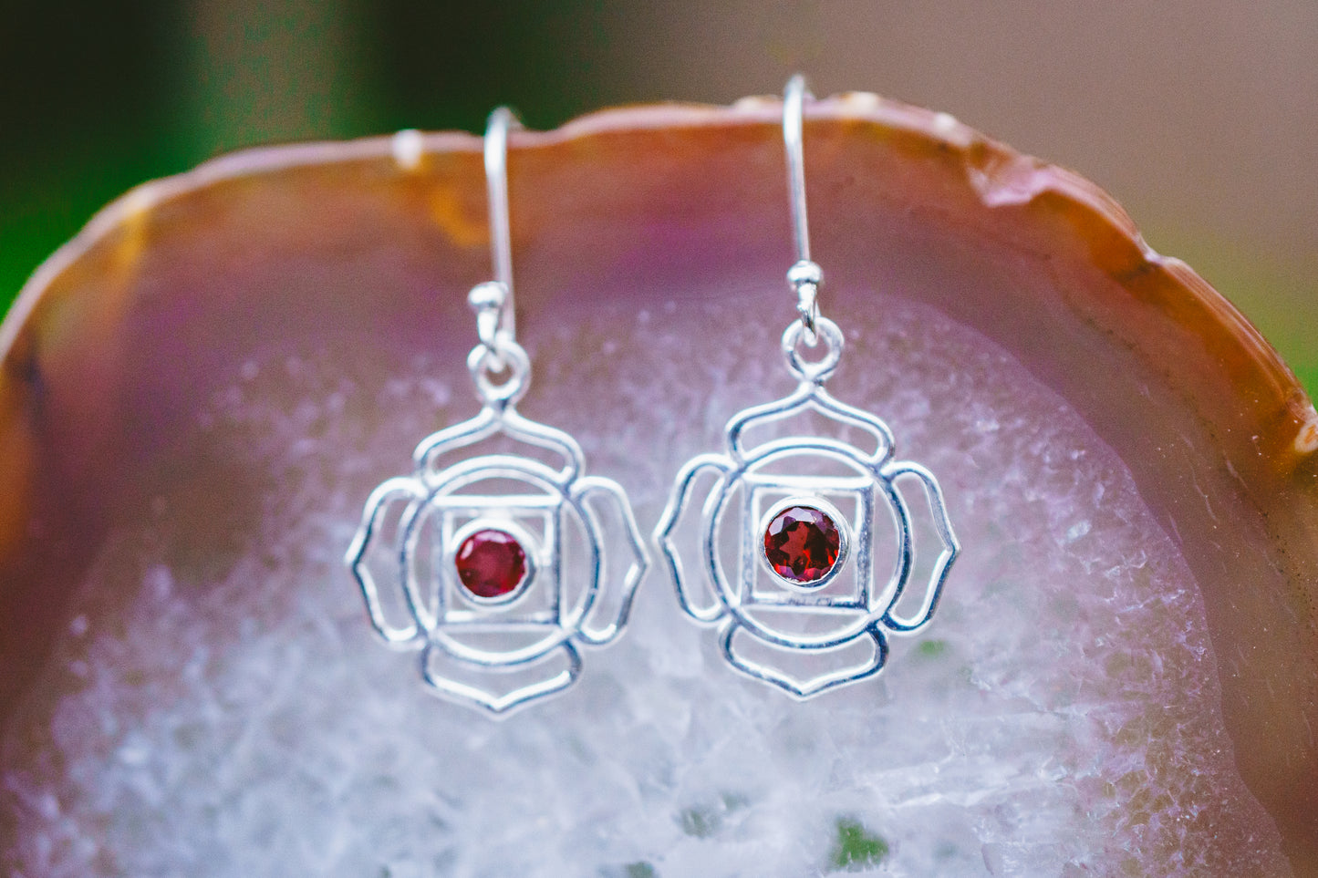 Chakra Symbol Dangle Earrings