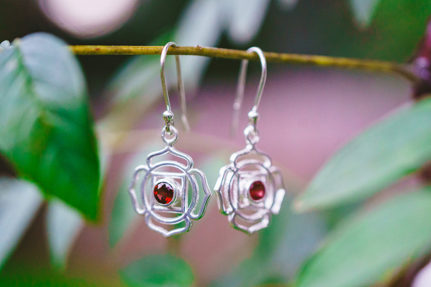 Chakra Symbol Dangle Earrings