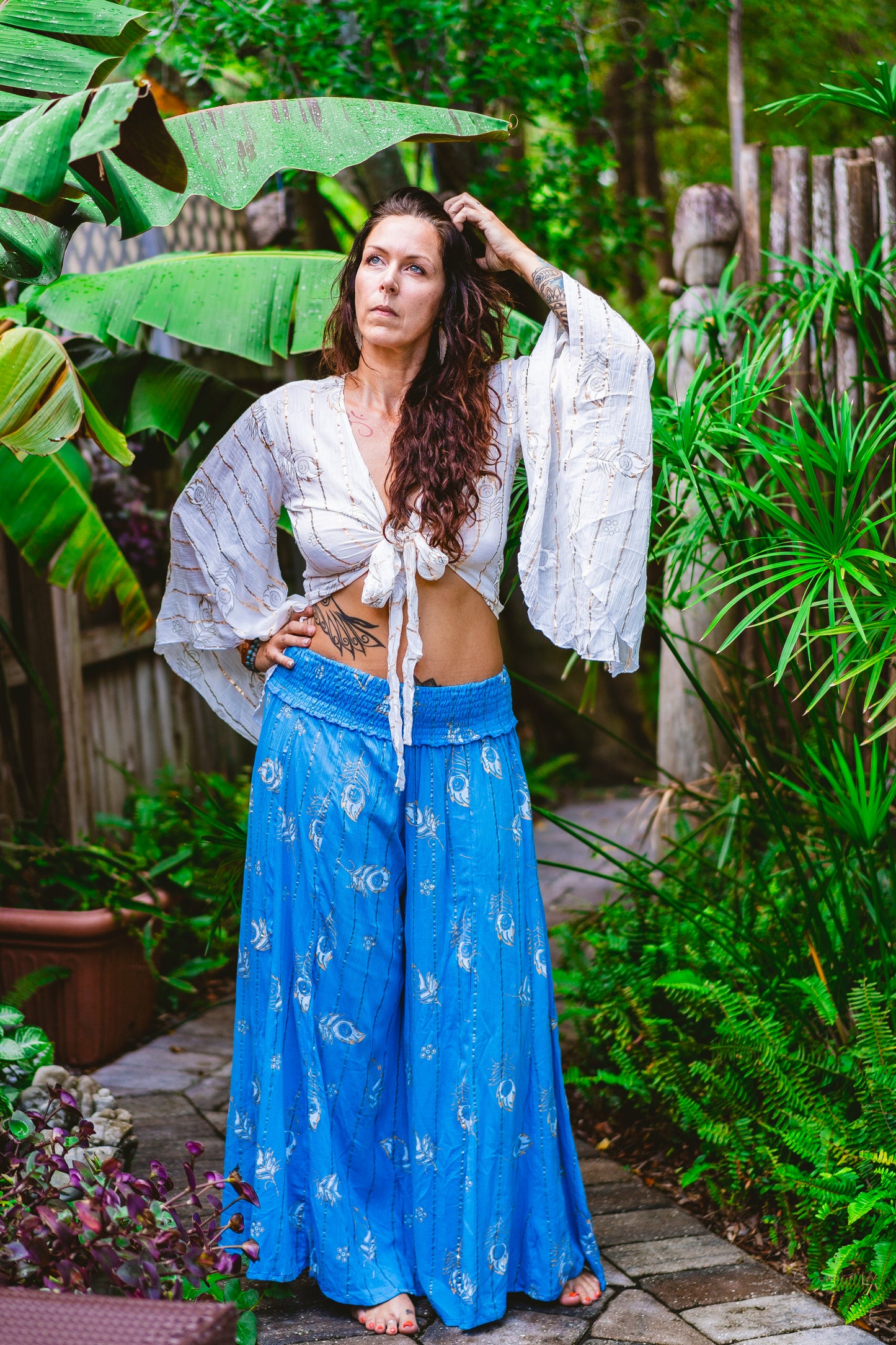 Golden Peacock Wide Leg Pants