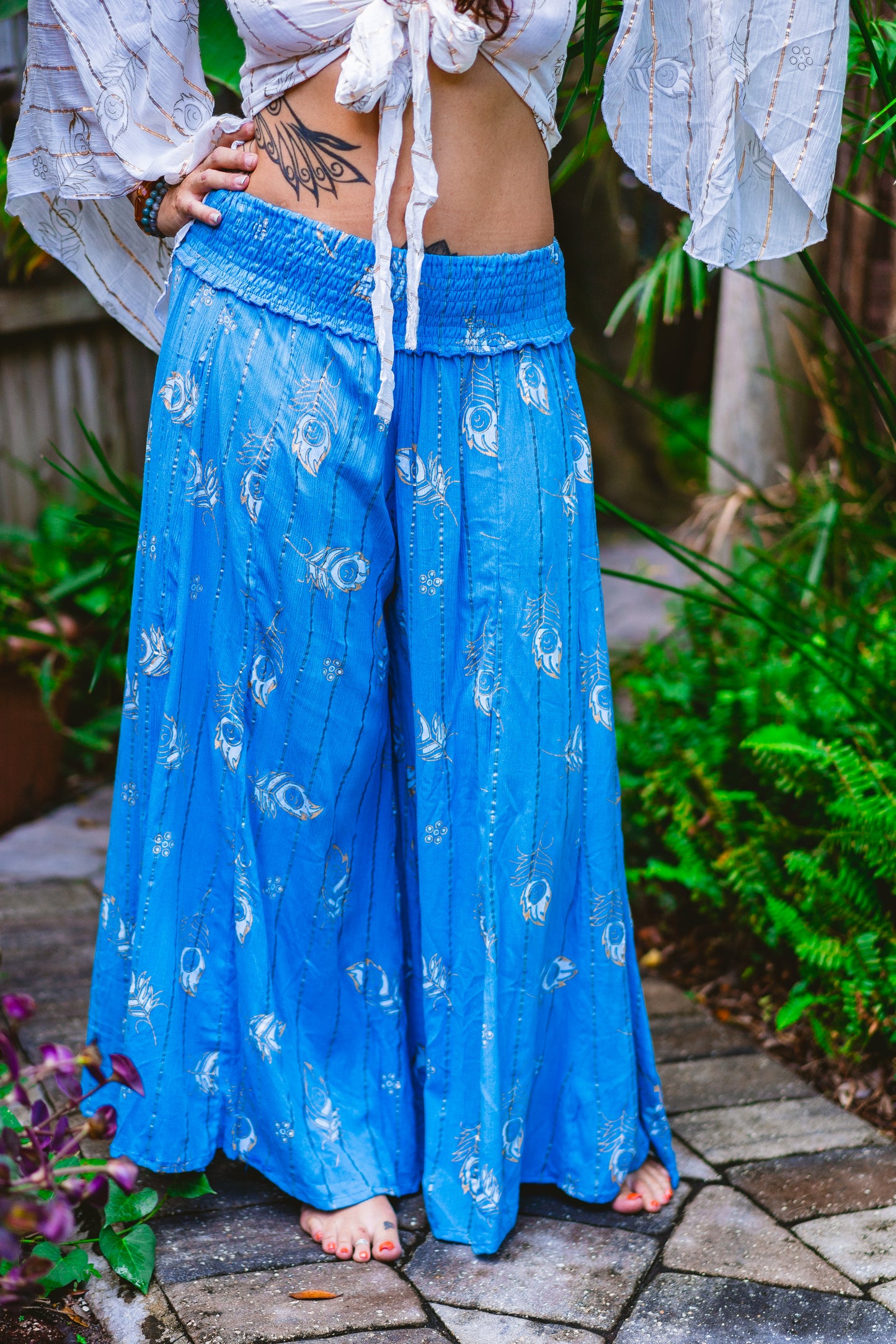 Golden Peacock Wide Leg Pants