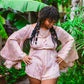 Golden Peacock Frill Romper