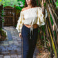 Desert Rose Cotton Ruffle Sleeve Top