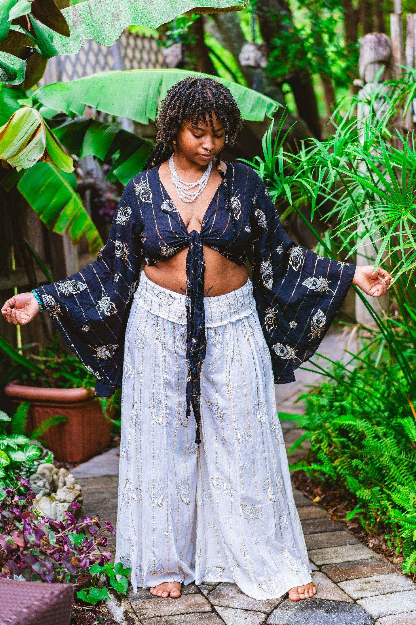 Golden Peacock Wide Leg Pants