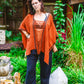 Desert Rose Woven Block Print Poncho