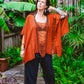 Desert Rose Woven Block Print Poncho