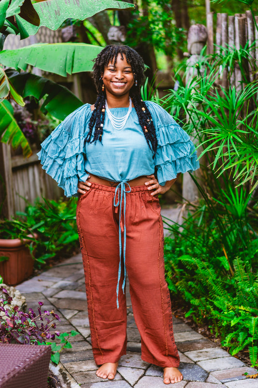 Desert Rose Side Block Print Pants