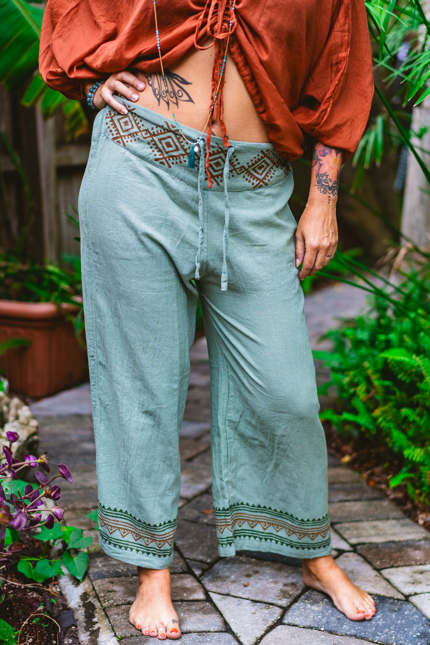 Desert Rose Block Print Pants