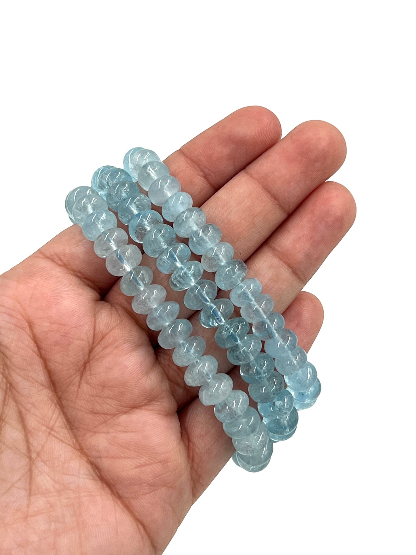 Blue Topaz Rondelle Beaded Bracelet