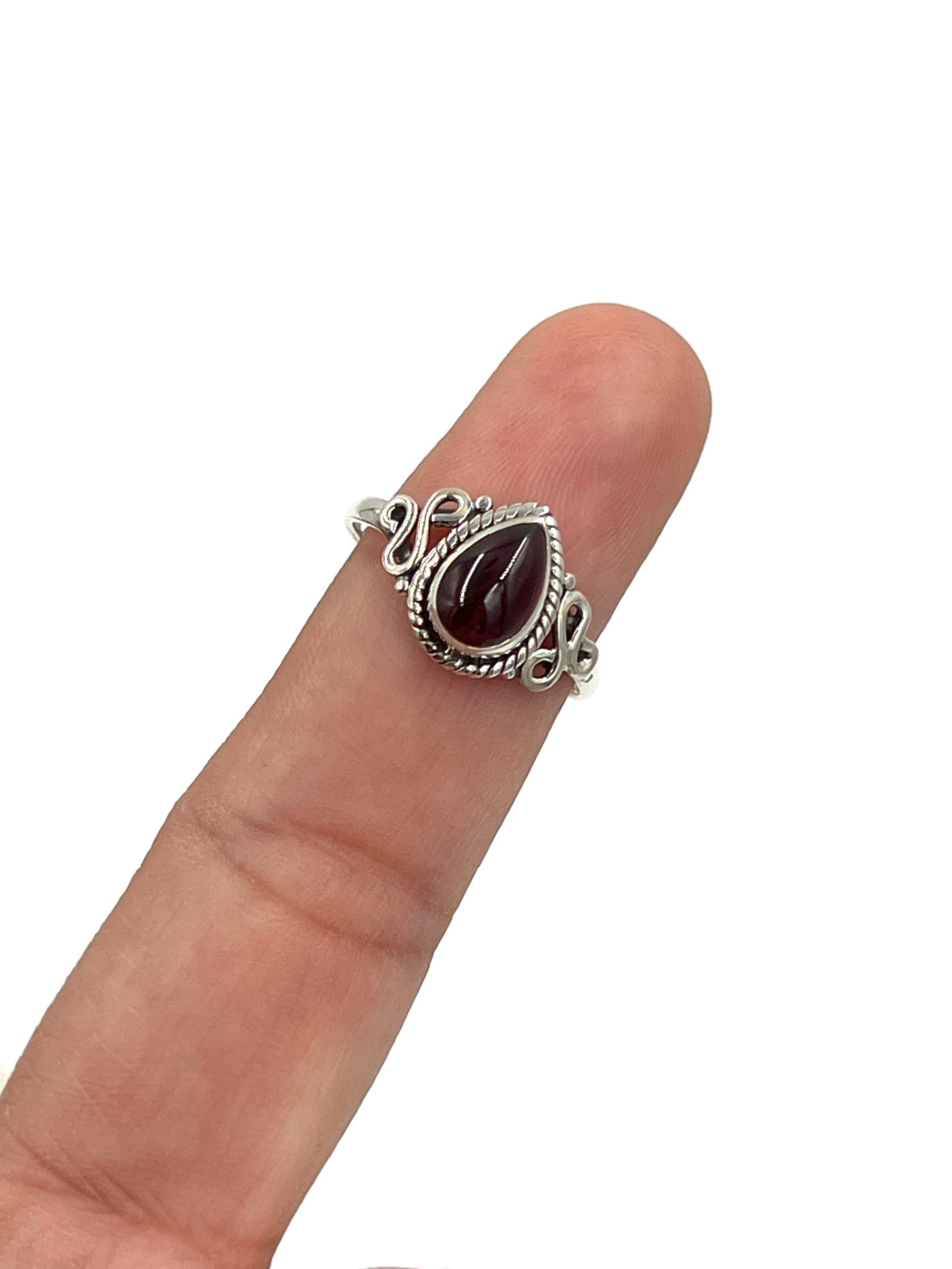 Teardrop Garnet Ring