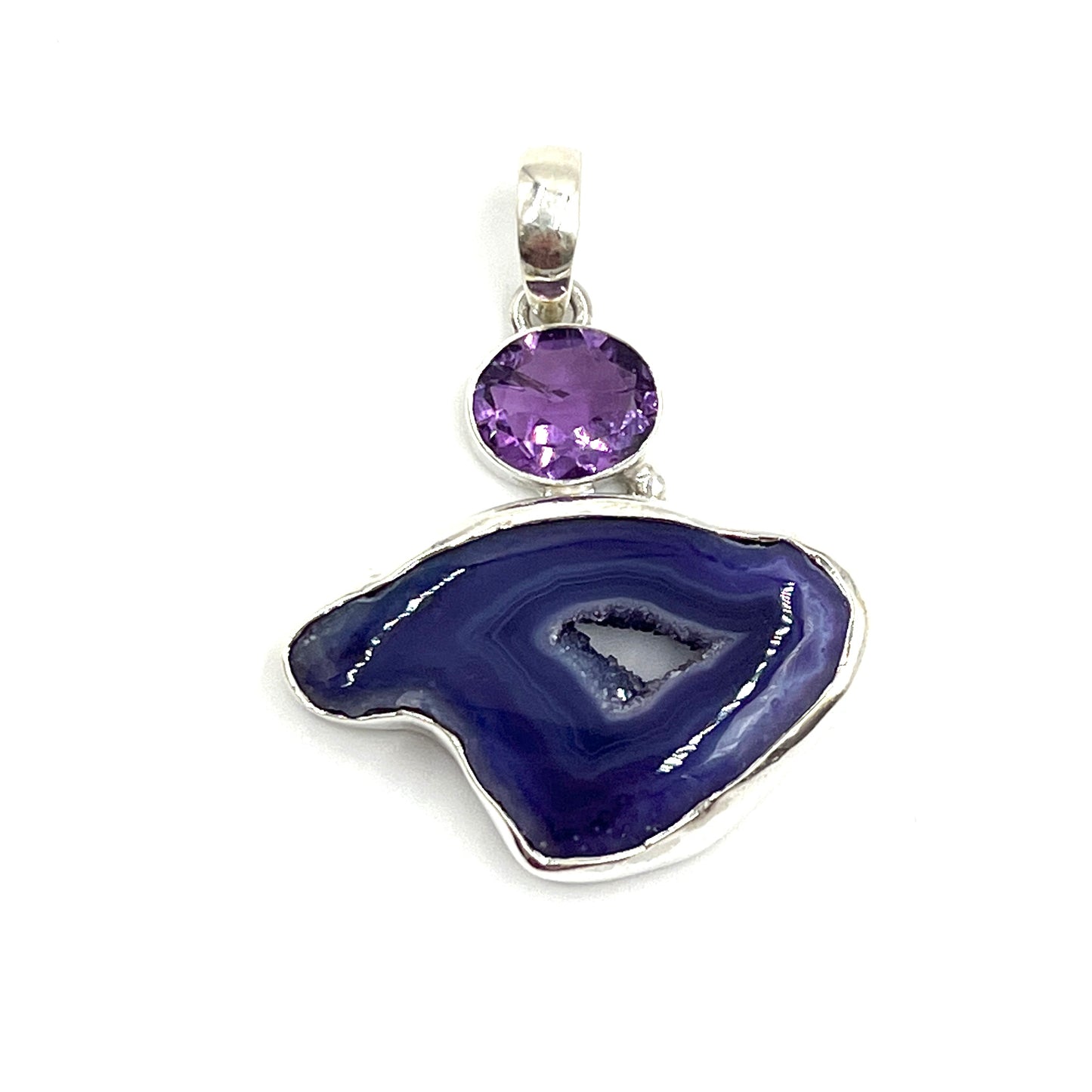 Purple Druzy Agate Pendants