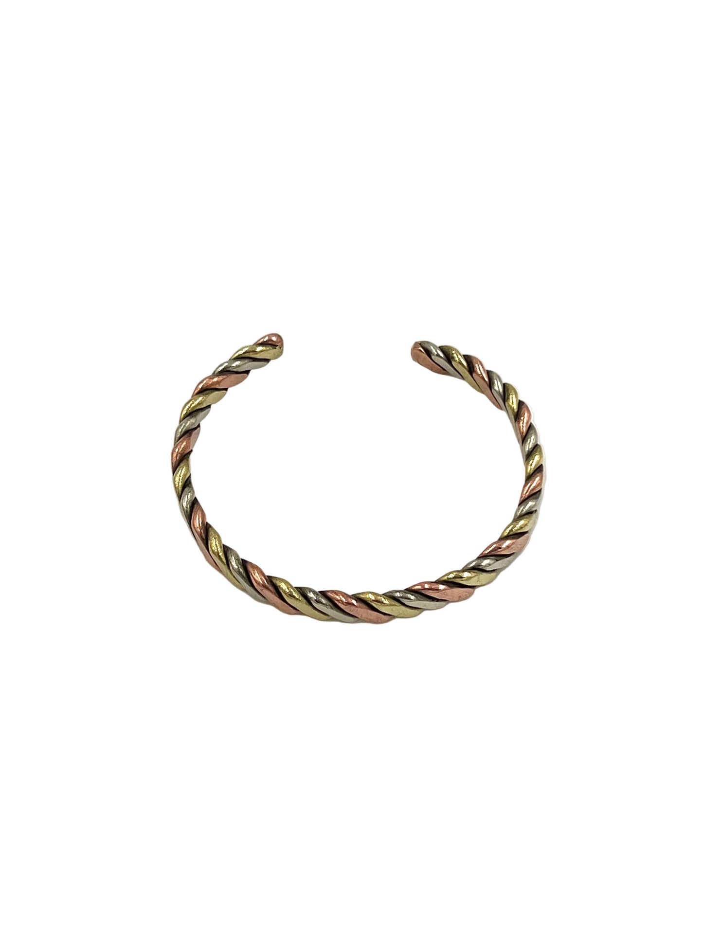 Multi Metal Flat Braided Copper Bracelet