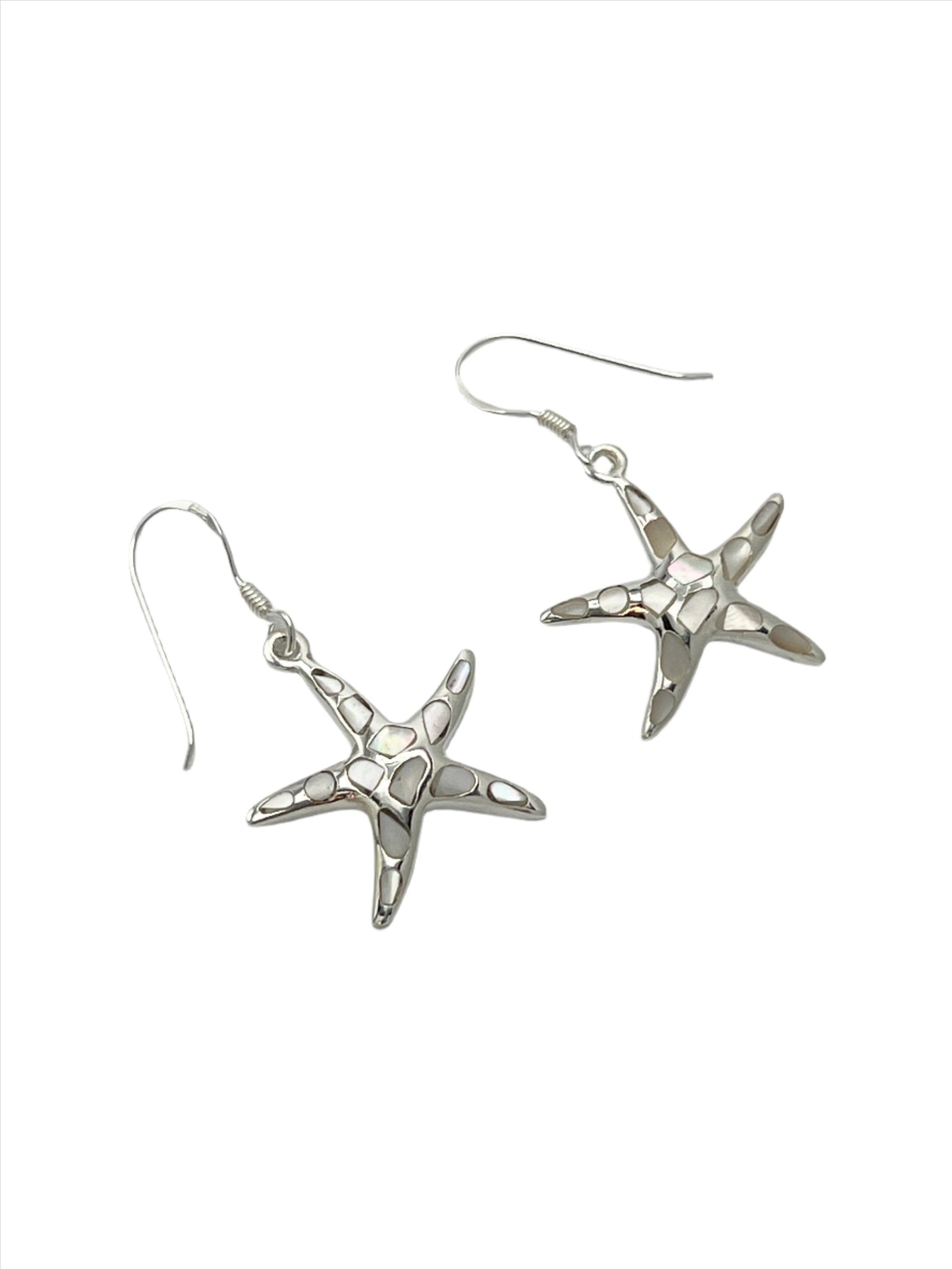 Sterling Silver Shell Starfish Earrings