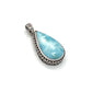 Sterling Silver Beaded Larimar Teardrop Pendants