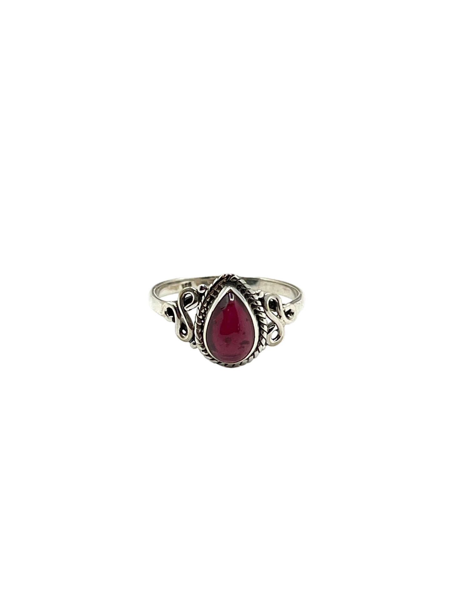 Teardrop Garnet Ring