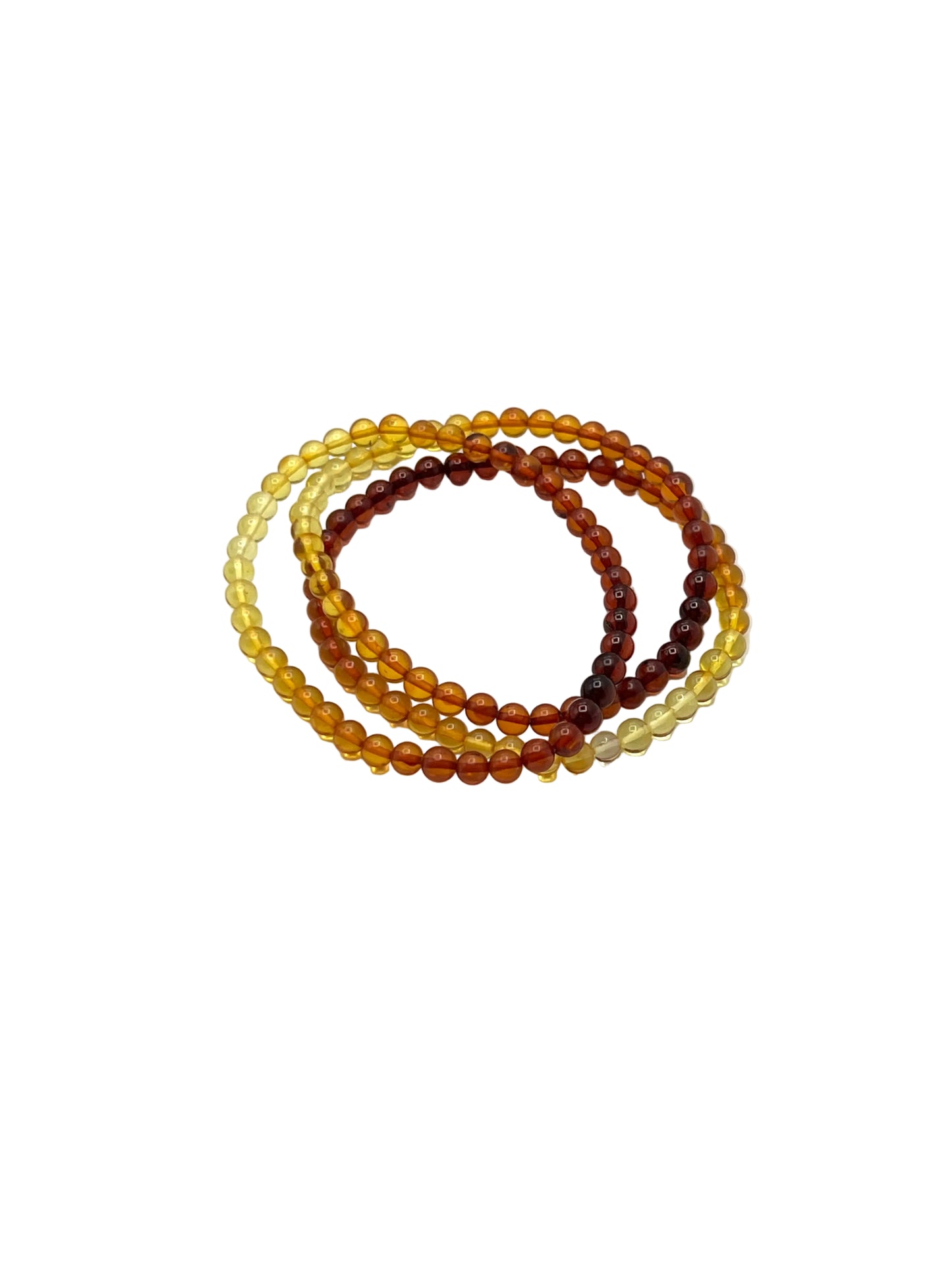 Polished Variegated Amber Beaded Bracelets