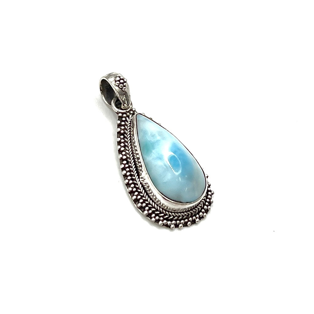 Sterling Silver Larimar Teardrop Pendants