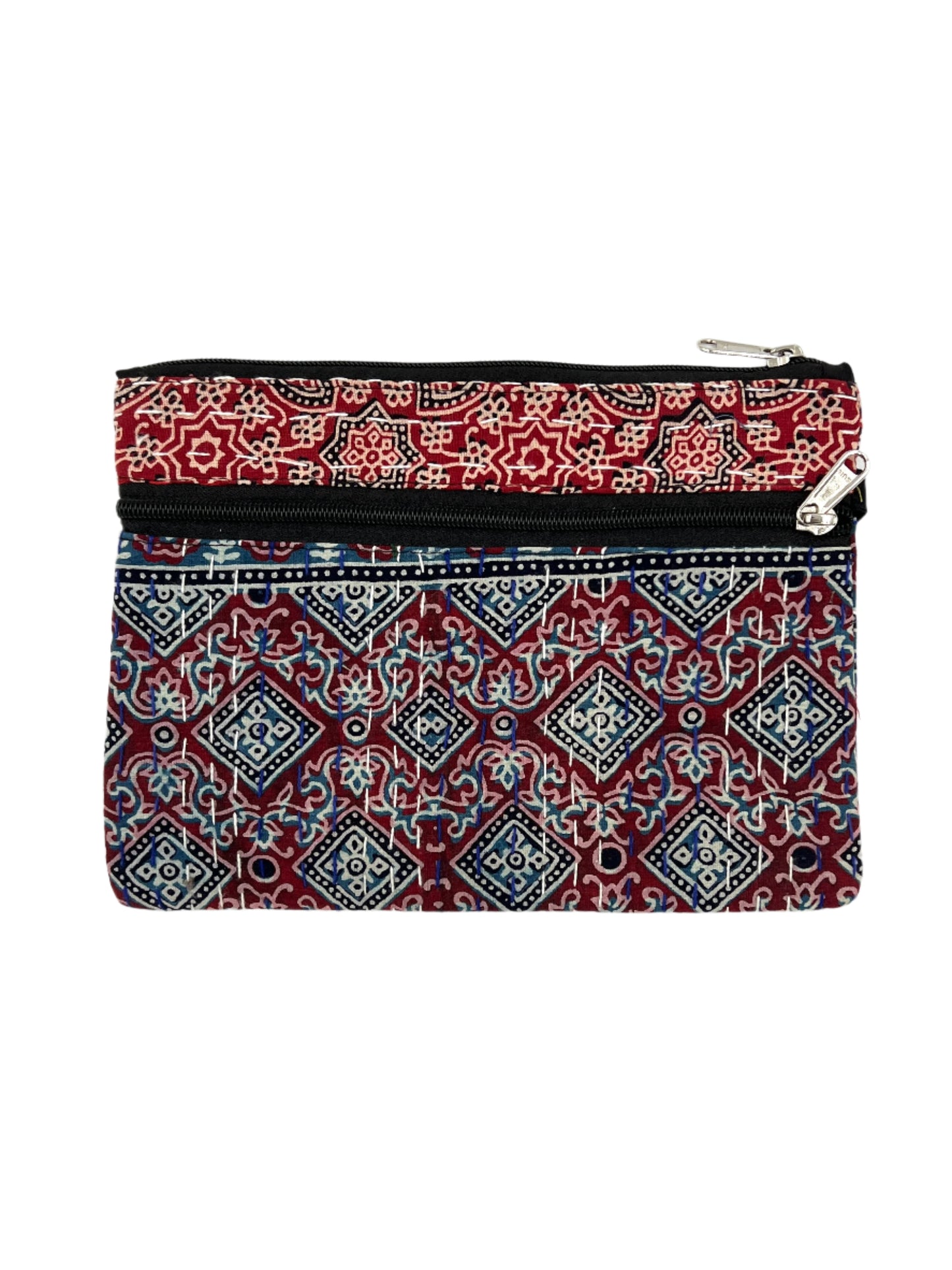 Block Print Kantha Coin Bag 10" x 7"