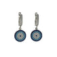 Silver Evil Eye Flat Dangle Earrings