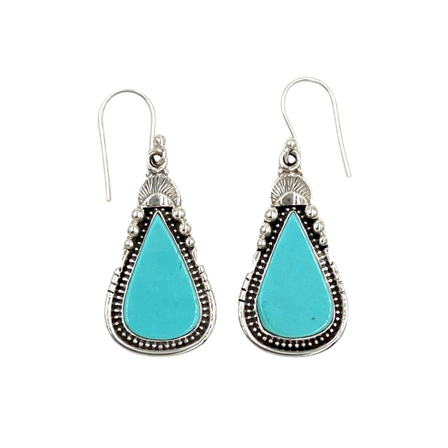 Sterling Silver Turquoise Teardrop Earrings