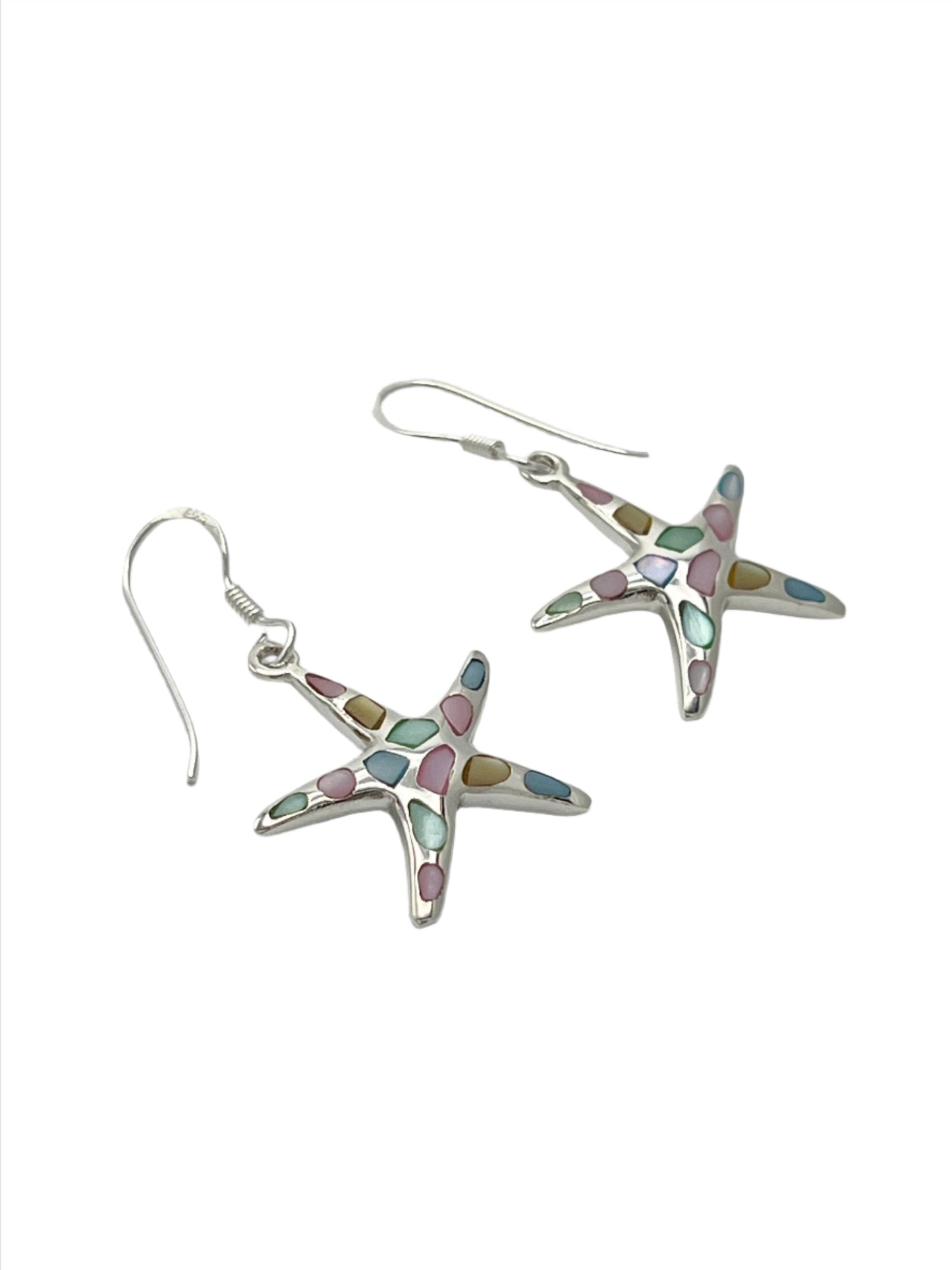 Sterling Silver Shell Starfish Earrings