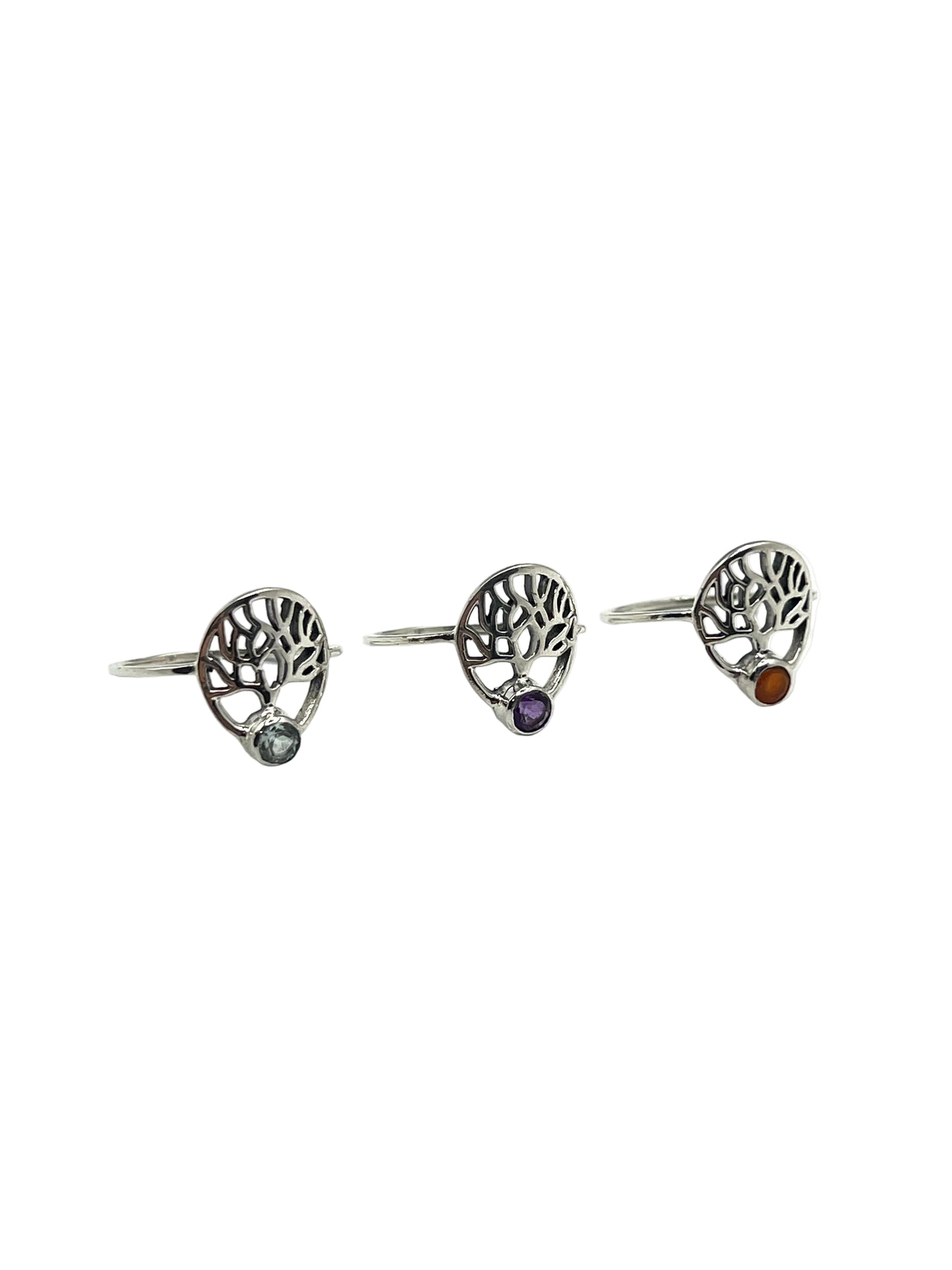 Tree of Life Gemstone Rings