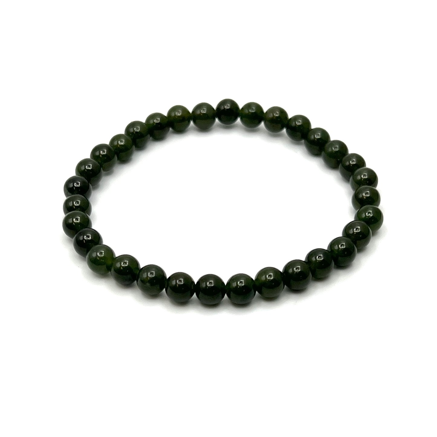 Dark Green Jade Stretchy Bracelet