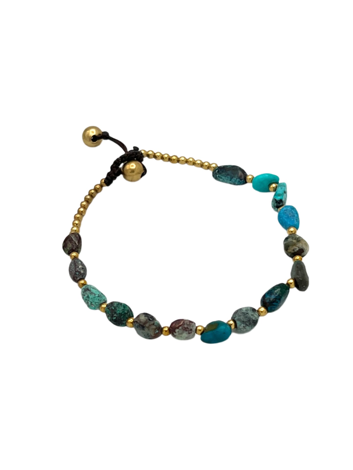 Freeform Gemstone Brass Bracelets