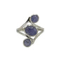 Sterling Silver Triple Tanzanite Ring