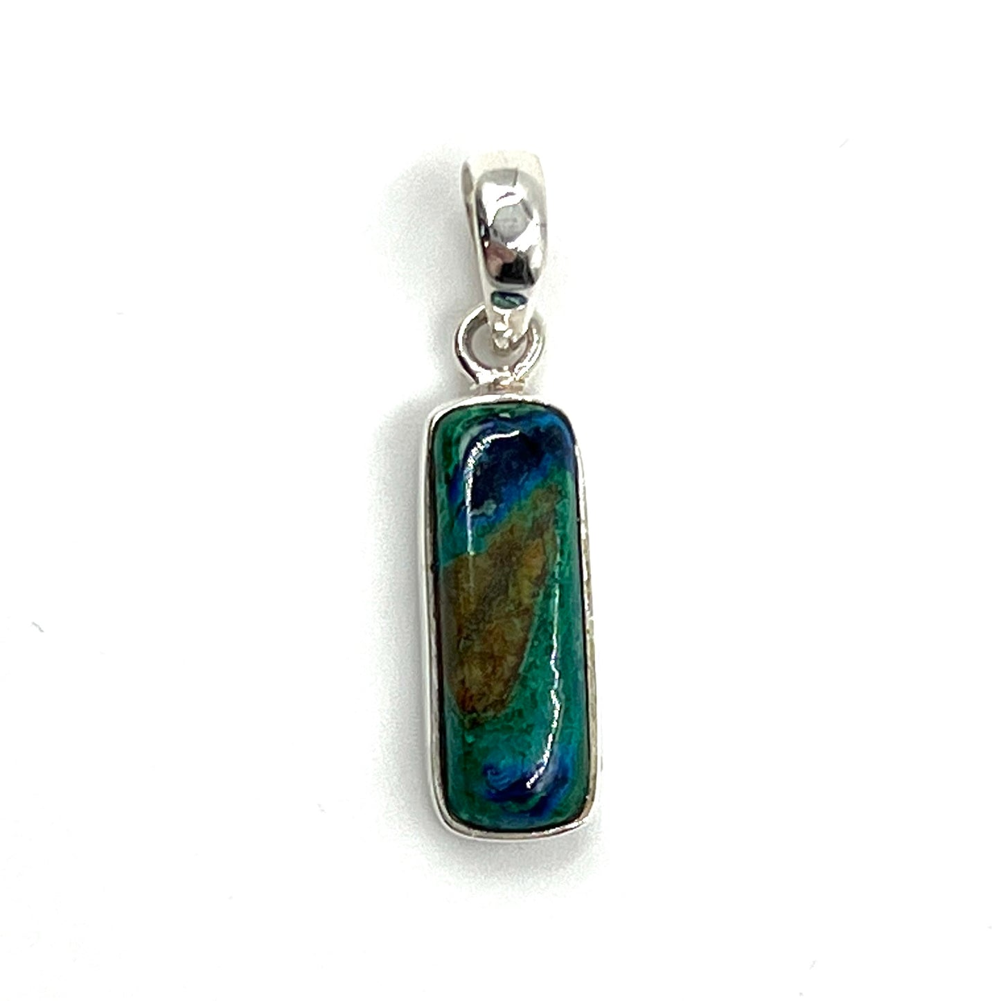 Sterling Silver Azurite Malachite Rectangle Pendants