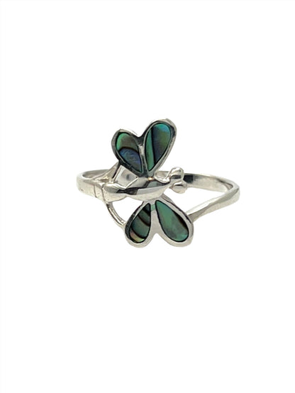 Sterling Silver Shell Dragonfly Ring