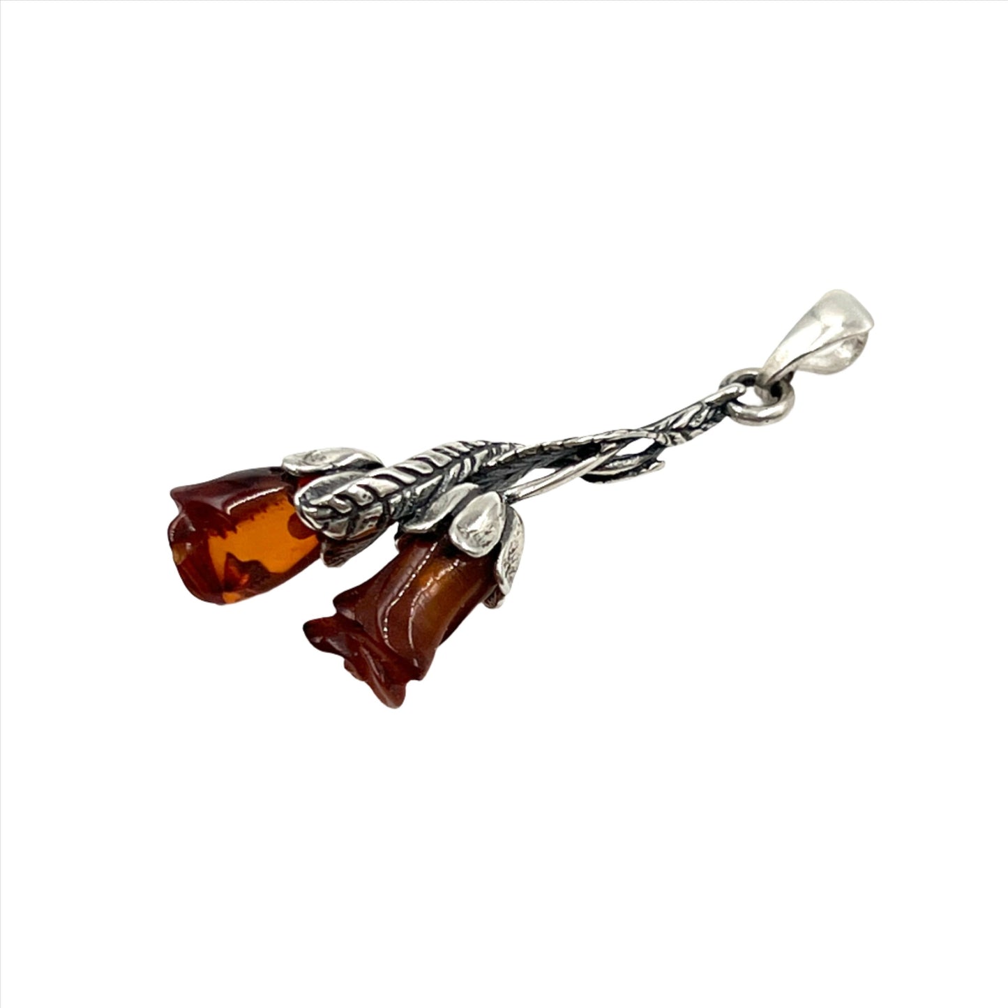 Amber Double Rose Pendants