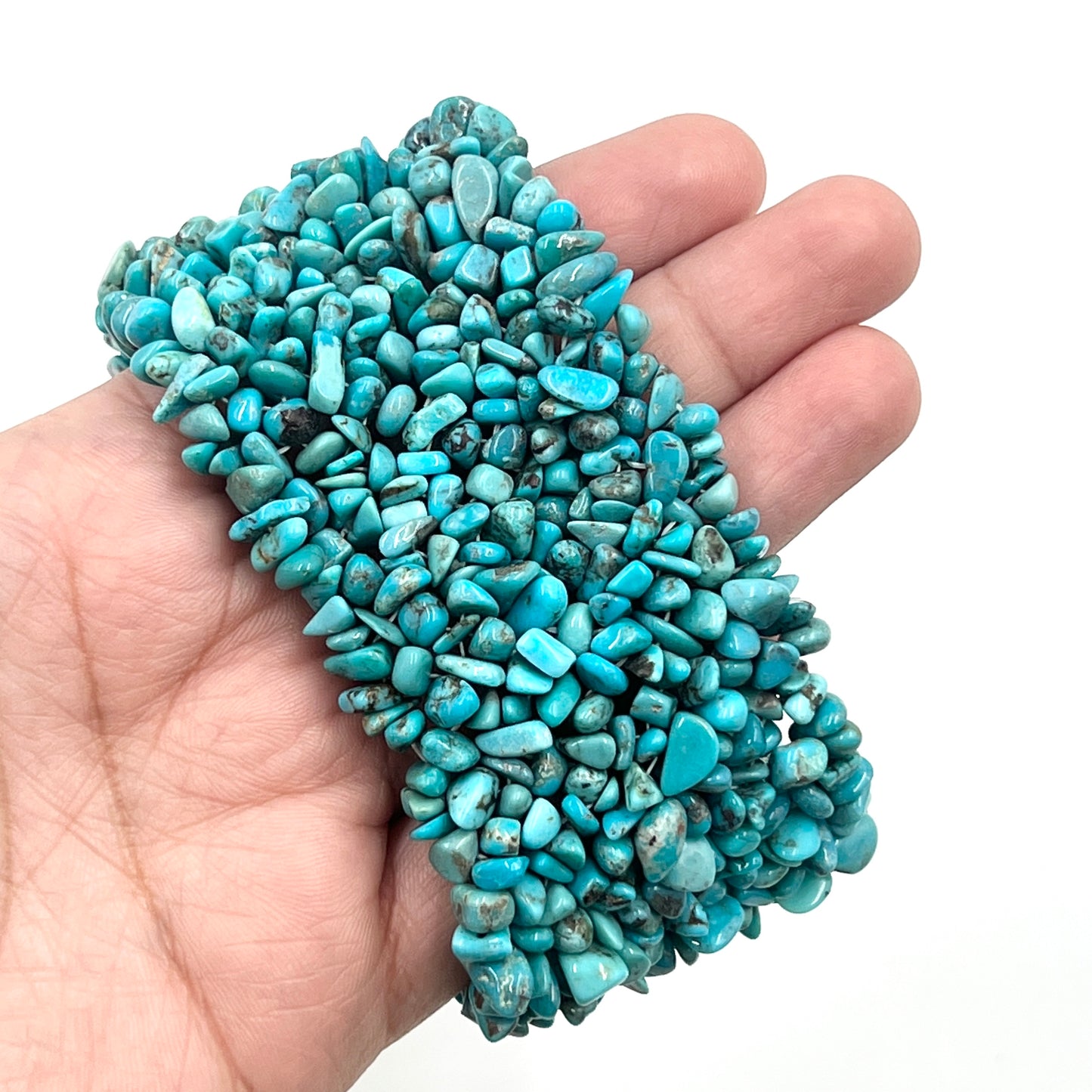 Natural Turquoise Woven Chip Bracelets