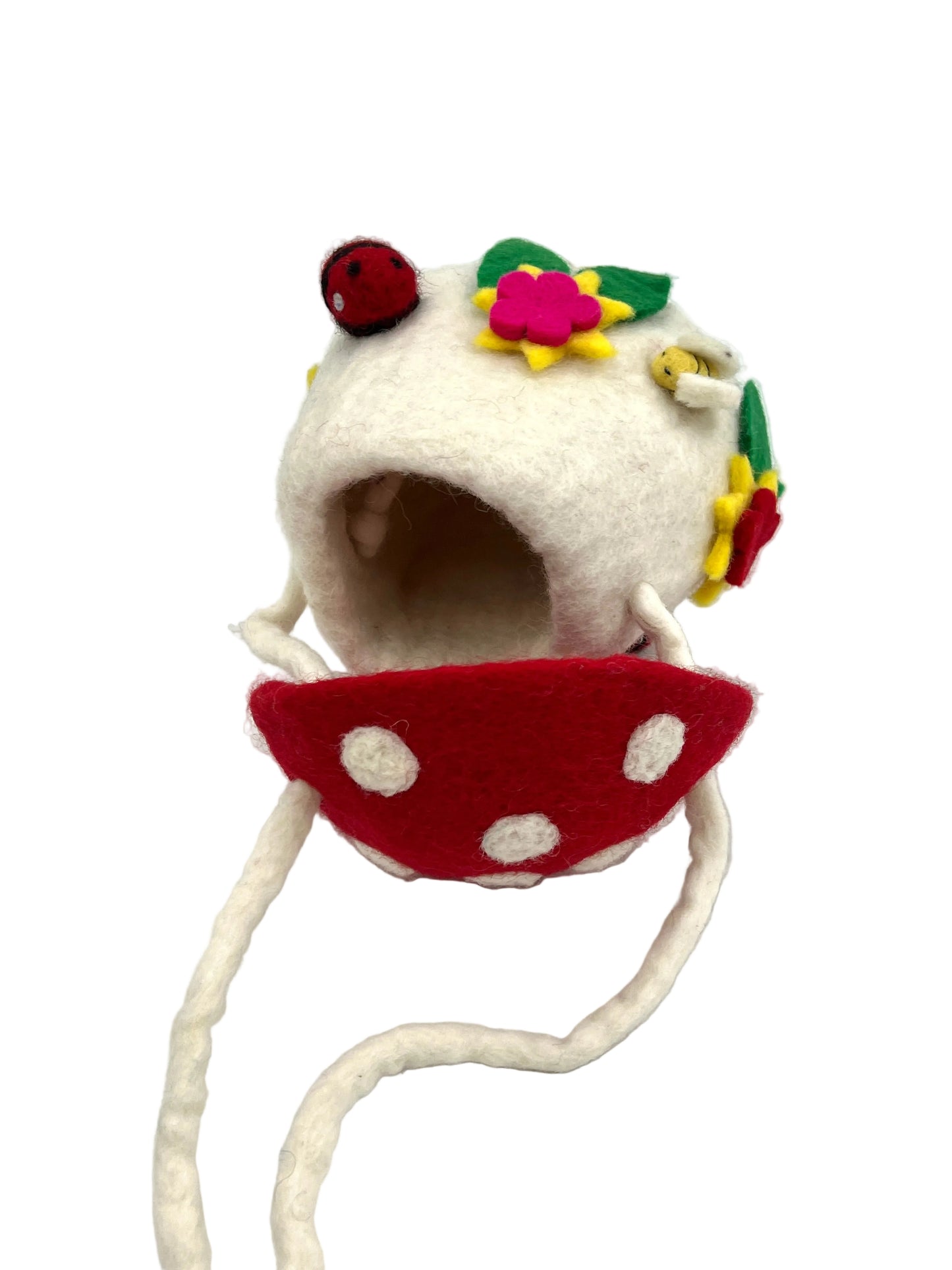 Hand felted Red Mushroom Bag