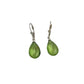 Silver Green Amber Earrings