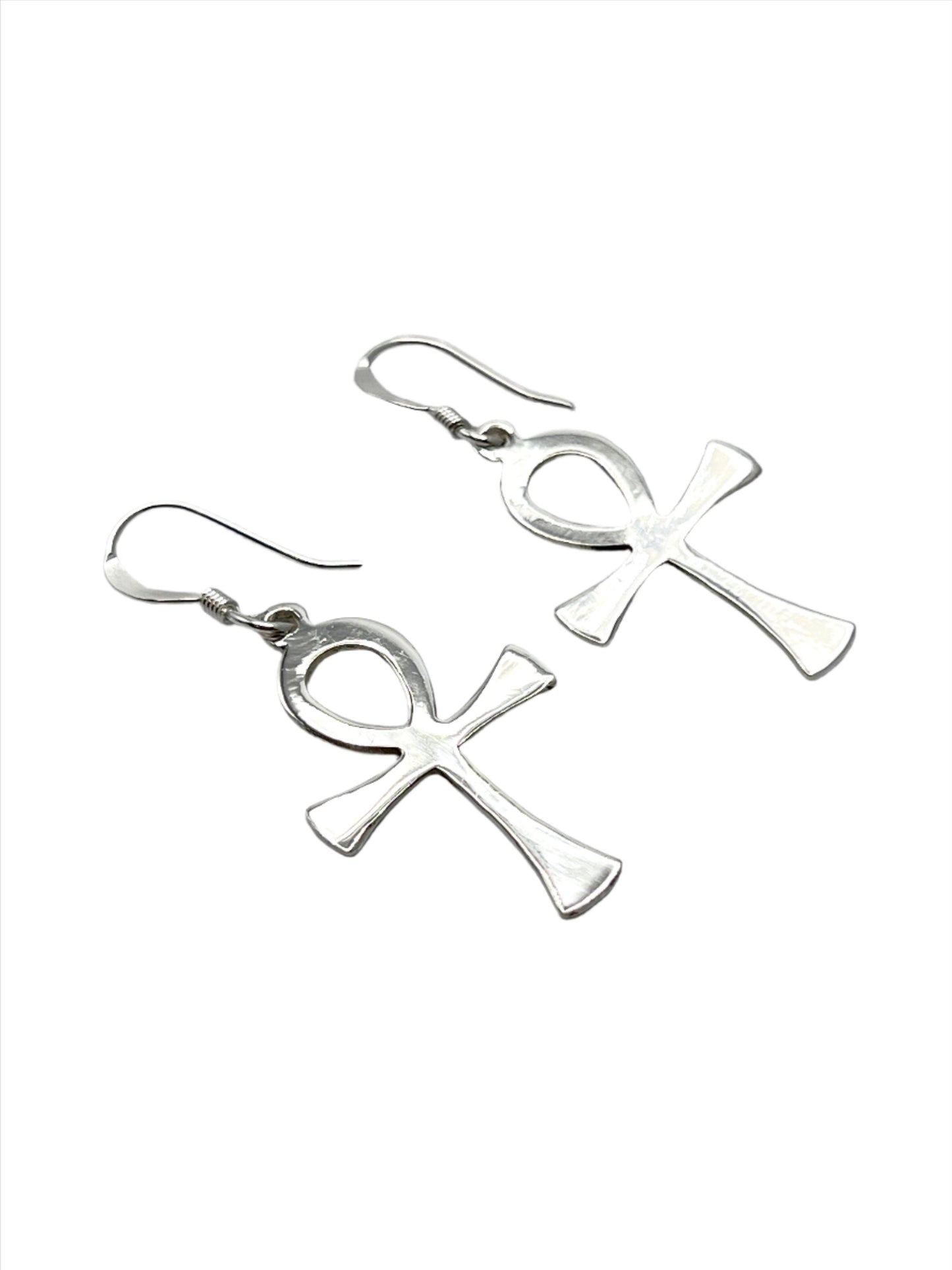 Sterling Silver Ankh Earrings