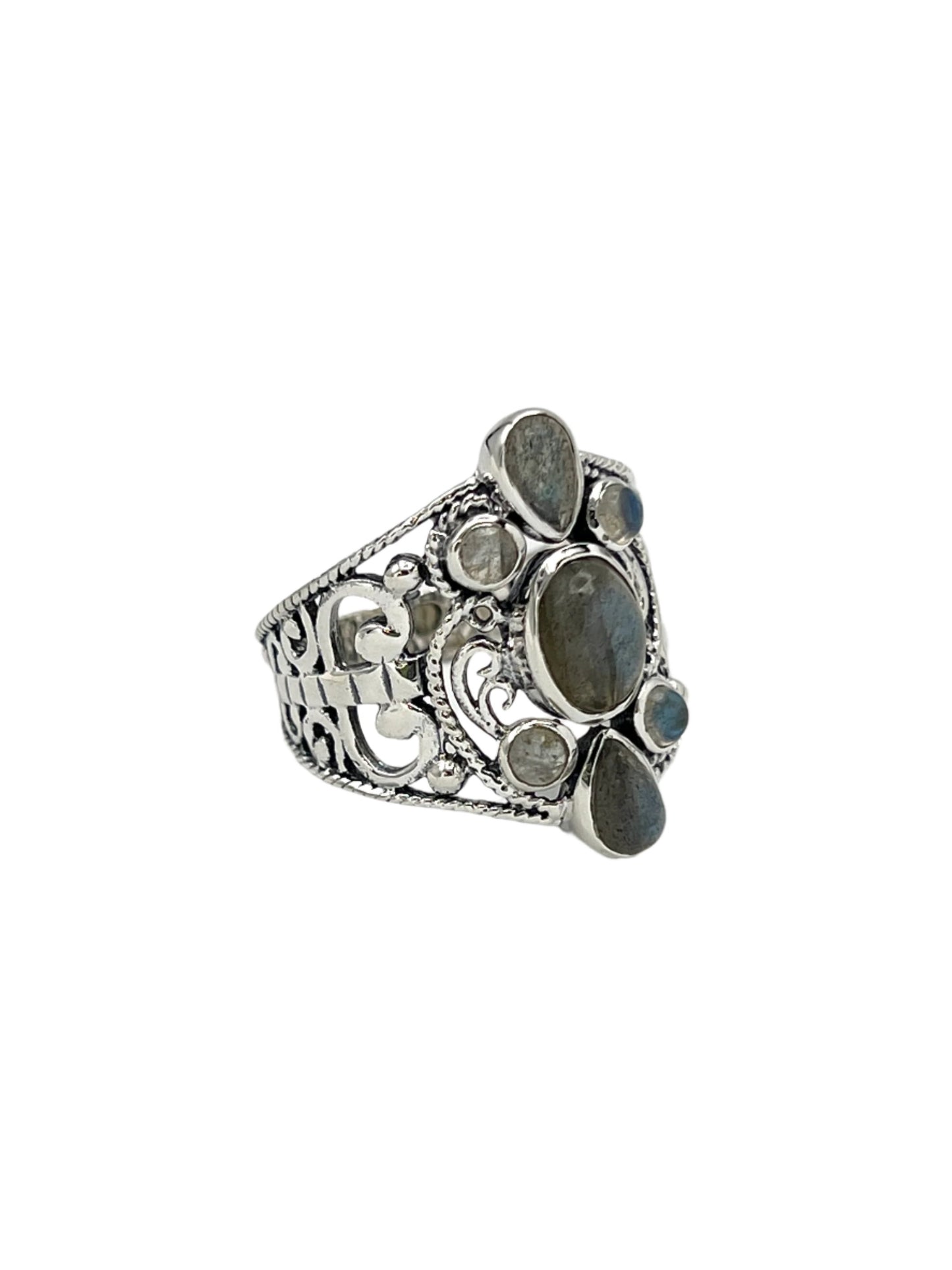 Sterling Silver Large Labradorite Ring