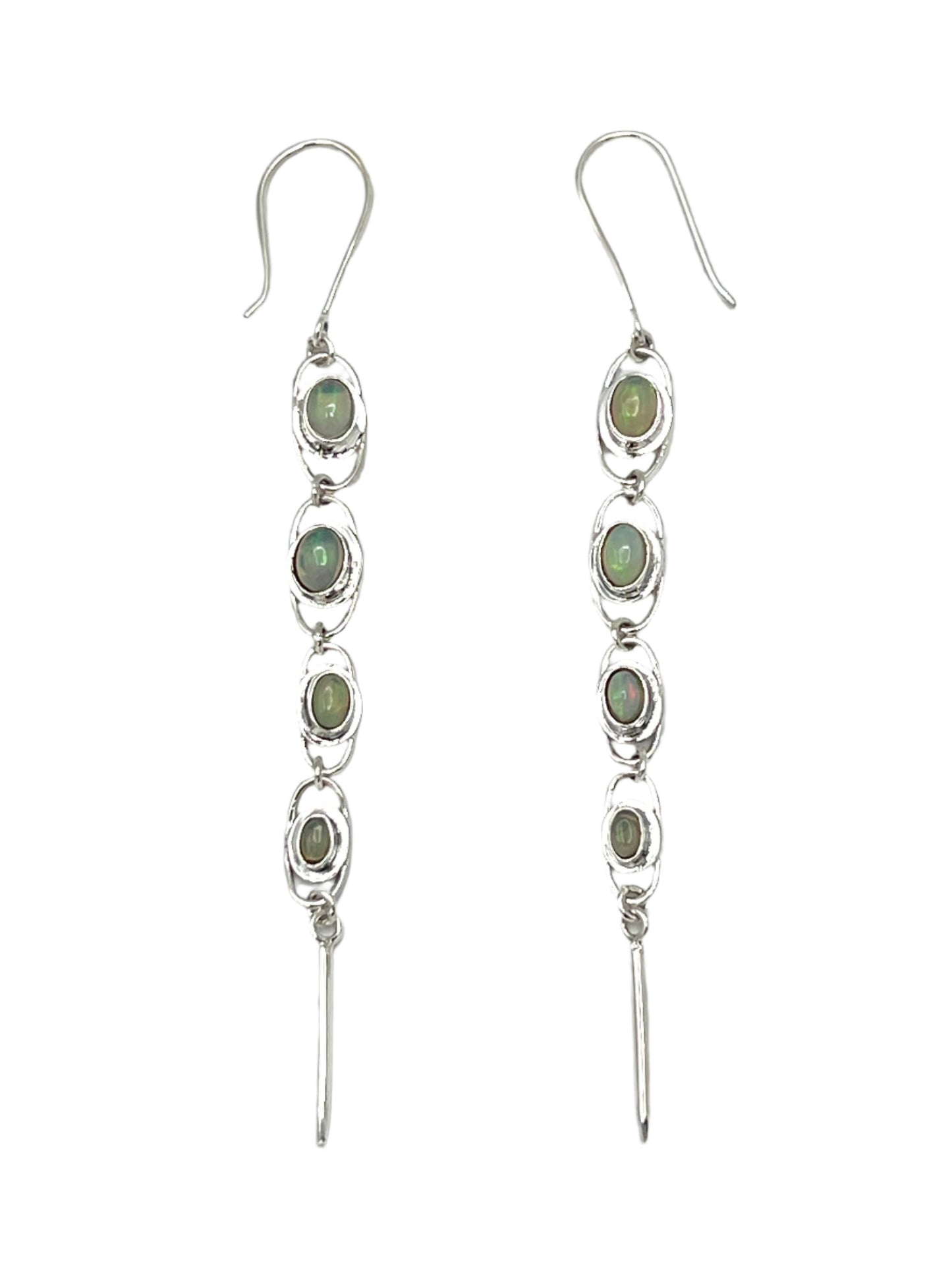 Sterling Silver Ethiopian Opal Multi Drop Earrings