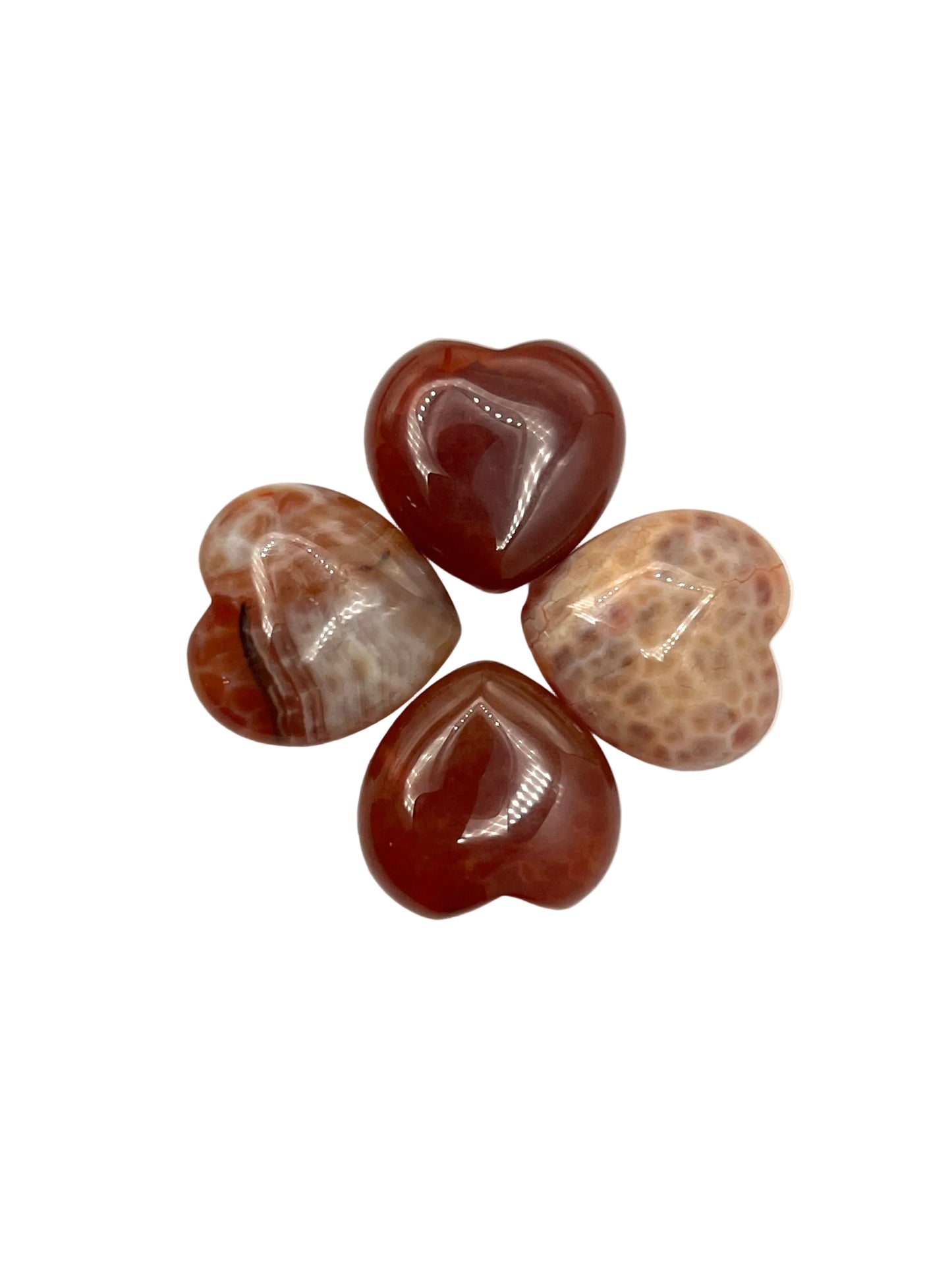 Fire Agate Hearts