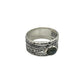 Sterling Silver Oval Labradorite Flower Band Ring