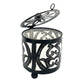 Handcut Swirls Iron Candle Holders w/ Lid