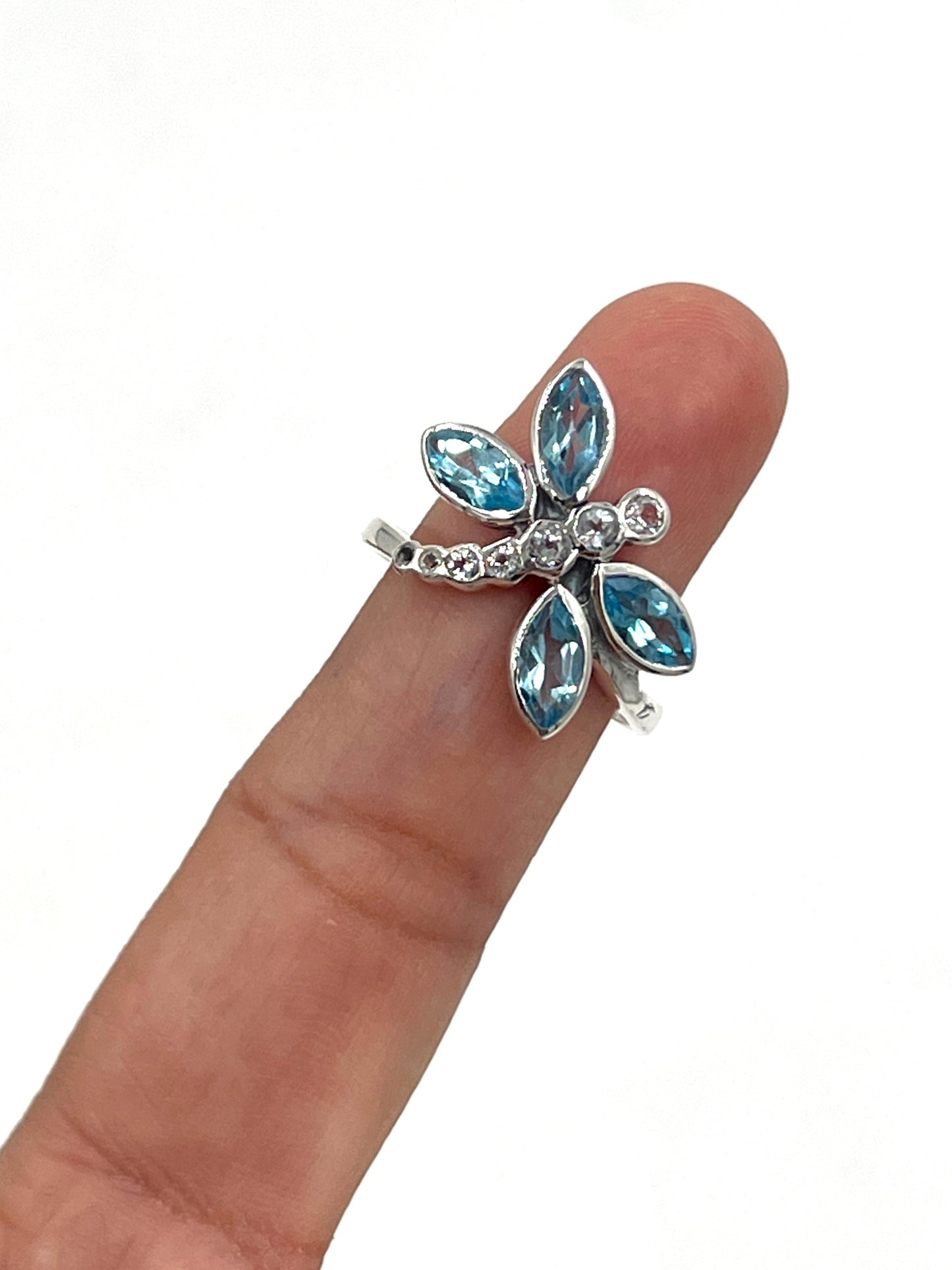 Dragonfly Sky Blue Topaz Ring