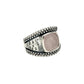 Sterling Silver Square Gemstone Hammered Rings